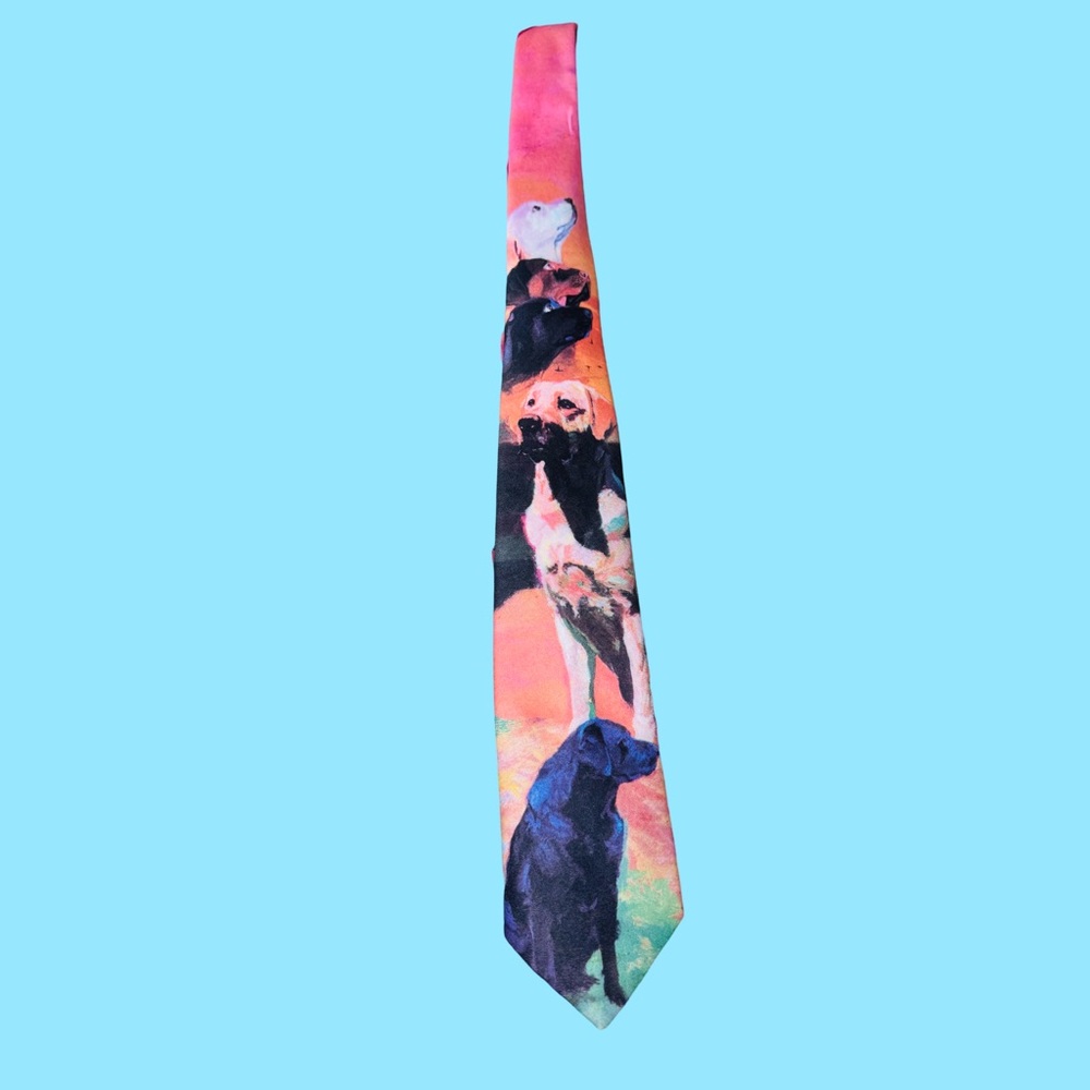 Vintage 1992 Ralph Marlin Labradors Tie - Picture 3 of 6